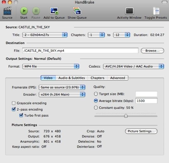 Handbrake Screenshot