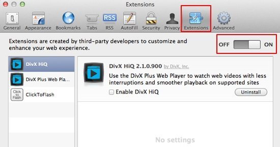 Check Safari Extensions Screenshot