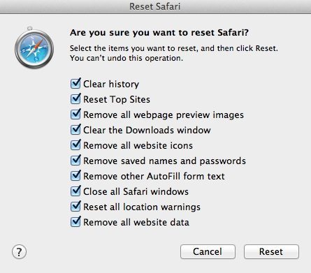 Reset Safari Image