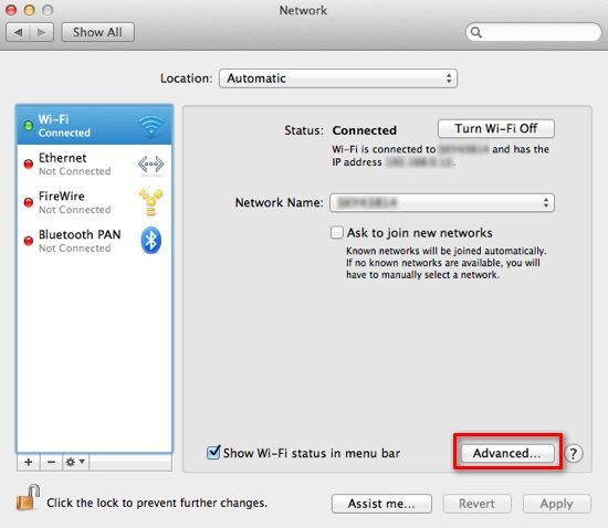 mac system preferences network