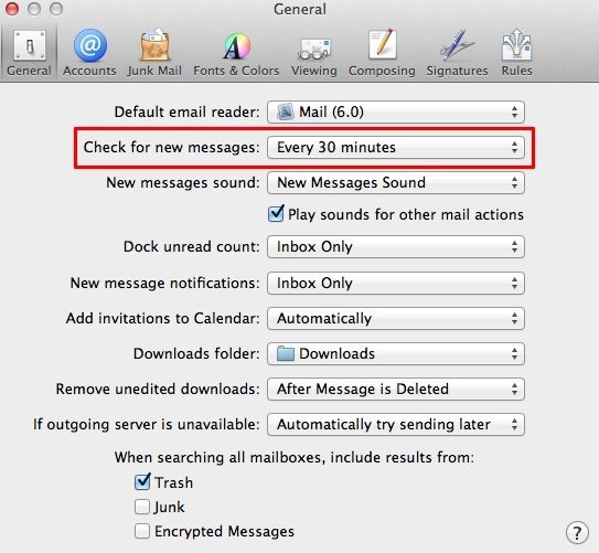 Mail Optimal Settings