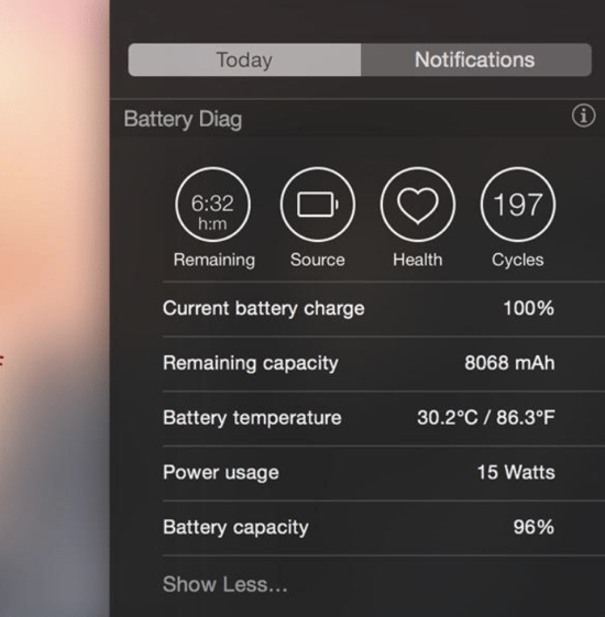Battery Diag - Notification Centre