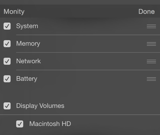 Monity - Choose Categories