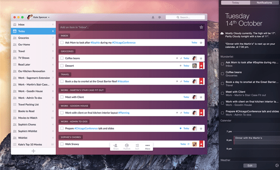 Wunderlist Notification Centre