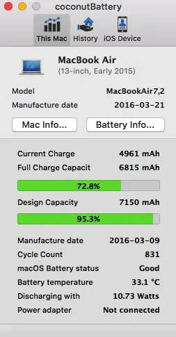 How to check the of MacBook battery, using coconutBattery - ChrisWrites.com