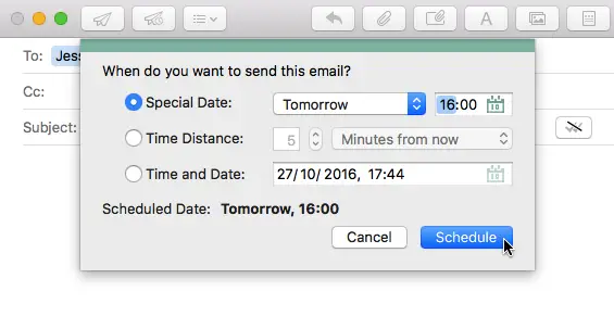 schedule emails for mac