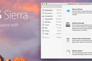 Optimized storage header, macOS Sierra