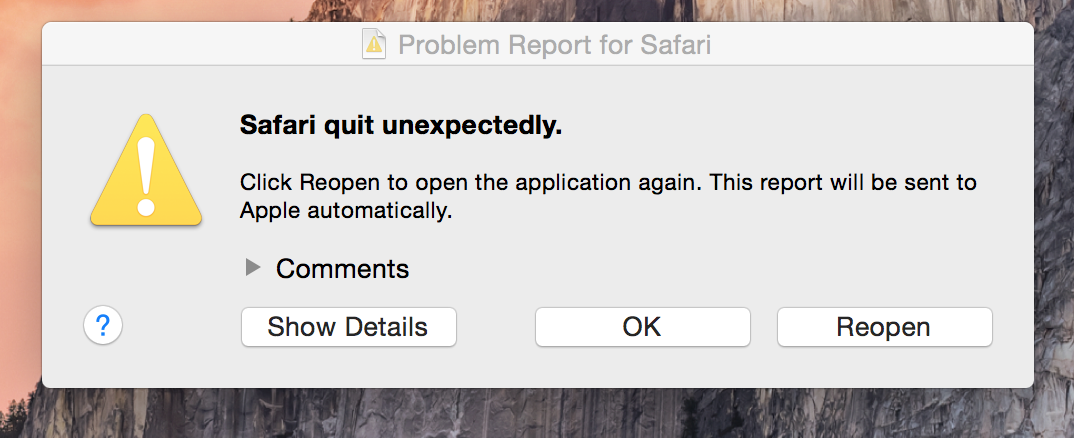 safari random crashes